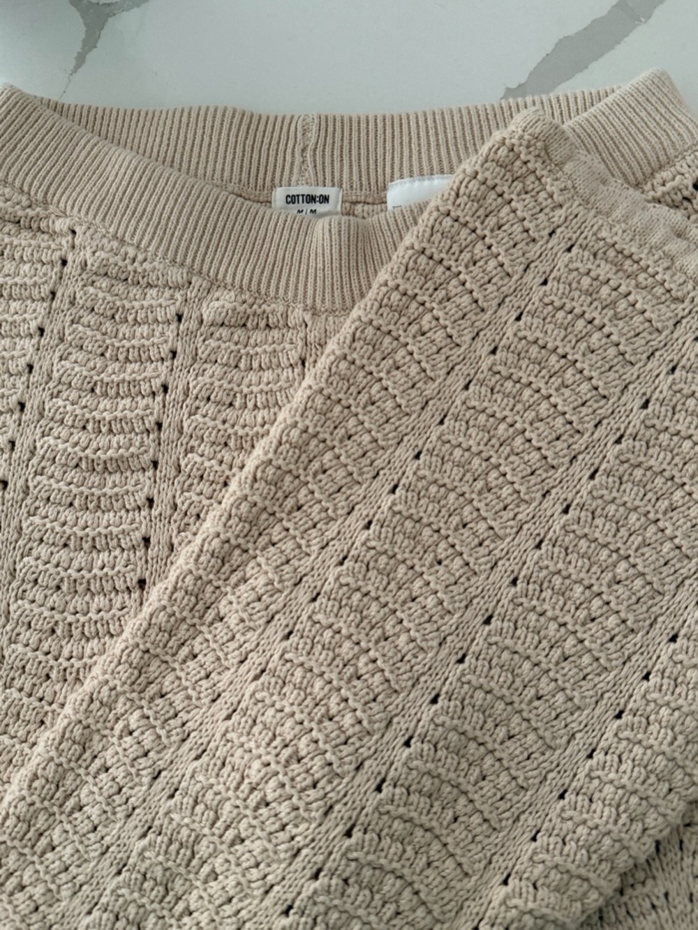 Cotton On Beige Cream Knit Scoop-Neck Sweater
